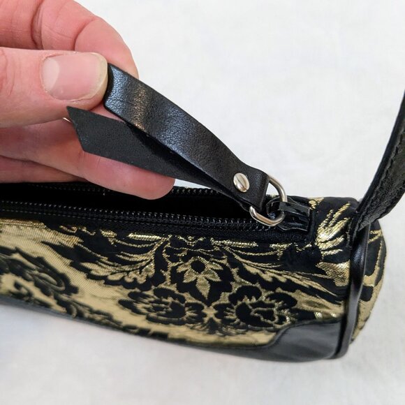 Dolce & Gabbana black gold leather satin mini shoulder bag Y2K vintage - Picture 8 of 16